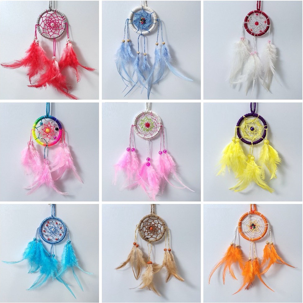 Dreamcatcher móc khóa mini bùa ngủ ngon nhỏ nhắn dễ thương cute nhiều màu độc đáo decor trang trí Pinky Shop mã MKDCR1