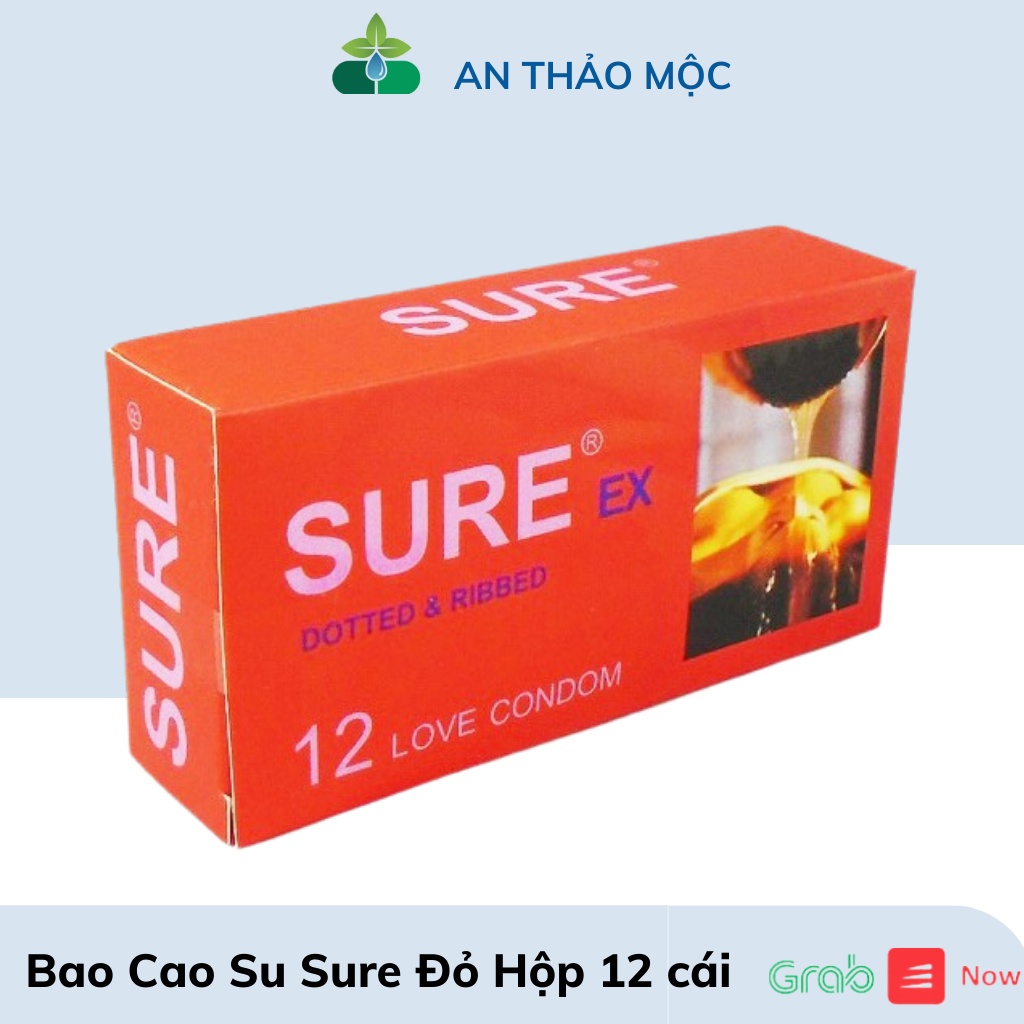 Bao Cao Su Sure Đỏ Chính Hãng,Siêu Mỏng Cảm Giác Thật.Hộp 12 Cái anthaomoc