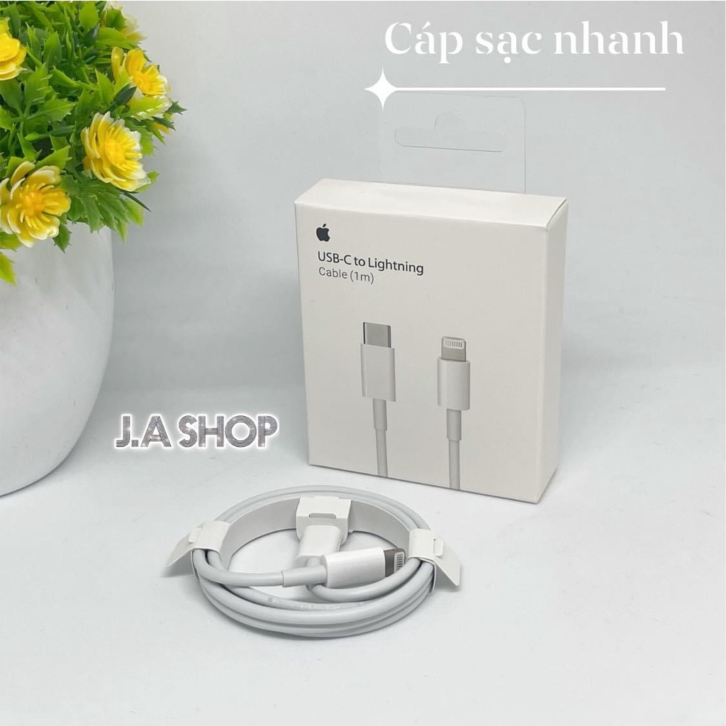 Cáp Sạc Nhanh, Dây Sạc Nhanh USB-C To Lightning Cho IP 12/11//Xs/X/8/iPads Zin Theo Máy (J.A Shop)