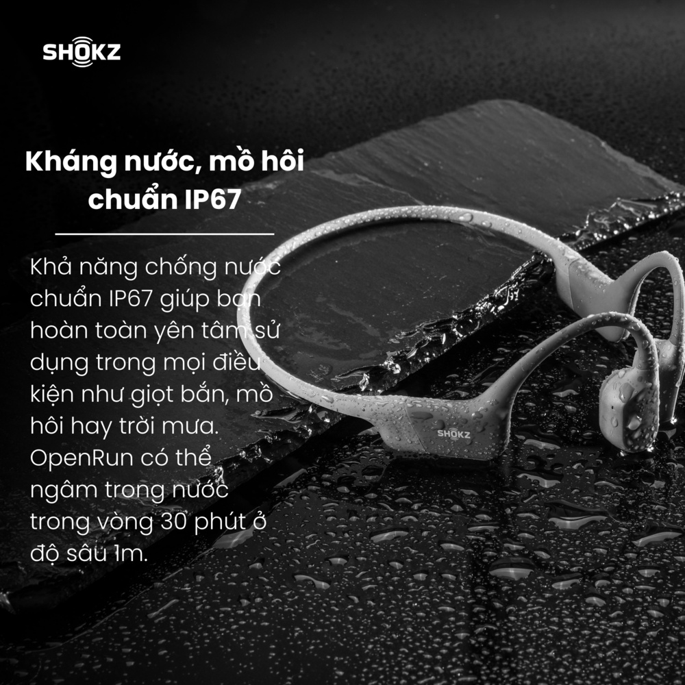 Tai Nghe Bluetooth Thể Thao Truyền Âm Thanh Qua Xương SHOKZ OPENRUN S803 Màu Xám - Bảo Hành 2 Năm