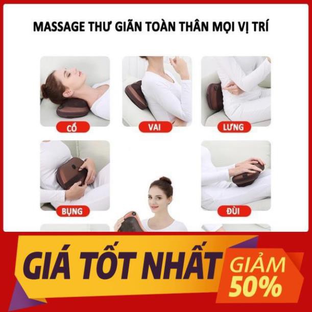 Gối massage hồng ngoại 8 bi mát xa cao cấp Nhật Bản,Cải thiện tuần hoàn máu, tăng cường sự trao đổi chất của các tế bào