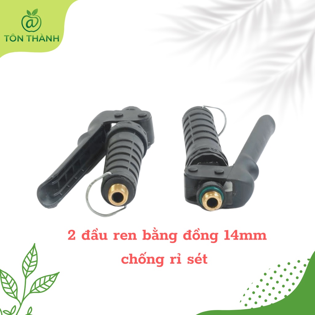 TAY BÓP BÌNH XỊT GẠT TAY 2 ĐẦU THAU 14MM HÀN QUỐC