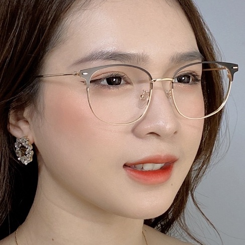 Gọng Kính Cận, Kính Giả Cận Nam Nữ, Chống Ánh Sáng Xanh, Mắt Mèo Đen, Bạc, Vàng Gọng Kim Lại Hàn Quốc - BLUE LIGHT