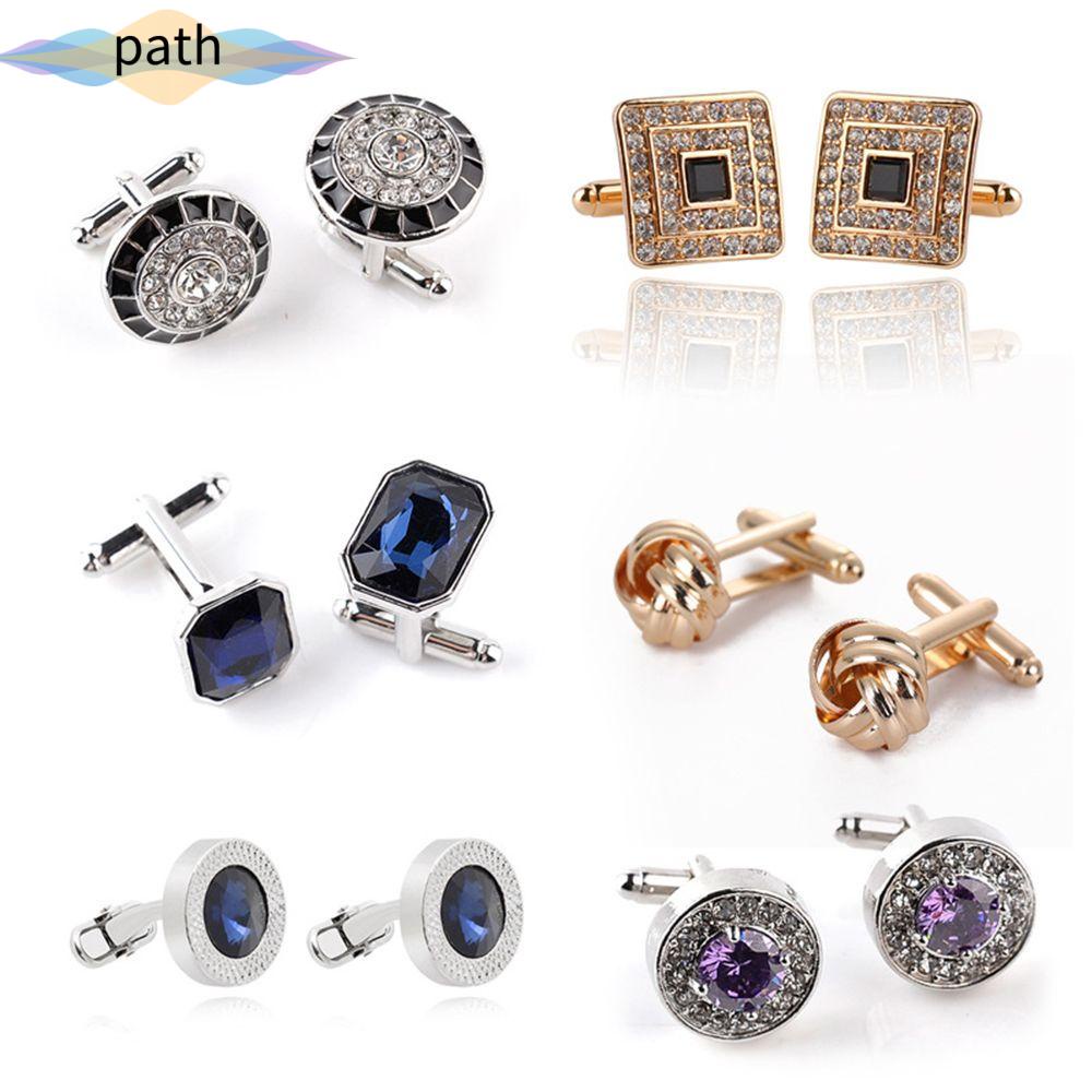 Khuy măng sét cài tay áo sơ mi nhiều kiểu dáng màu sắc đính đá lấp lánh sang trọng lịch lãm cho nam
