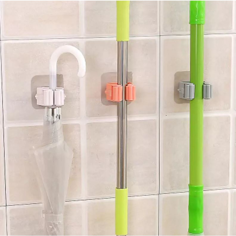 Cài chổi, kẹp chổi dán tường đa năng siêu chắc chắn, giúp không gian nhà bạn gọn gàng, sạch sẽ - QM.PK080