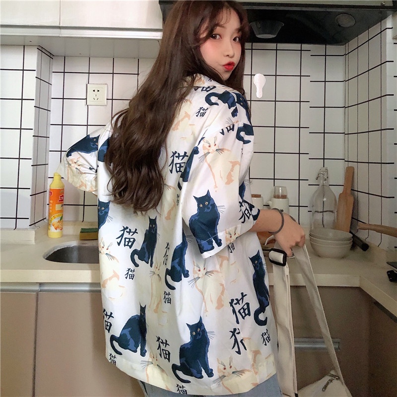 NRVP Áo Sơ Mi Dáng Rộng Thời Trang Hàn Quốc Cá Tính Cho Nữ