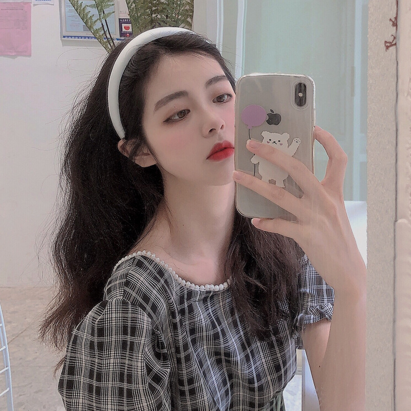 Băng Đô Cài Tóc Màu Trơn Phong Cách Hàn Quốc Dễ Thương Cho Nữ