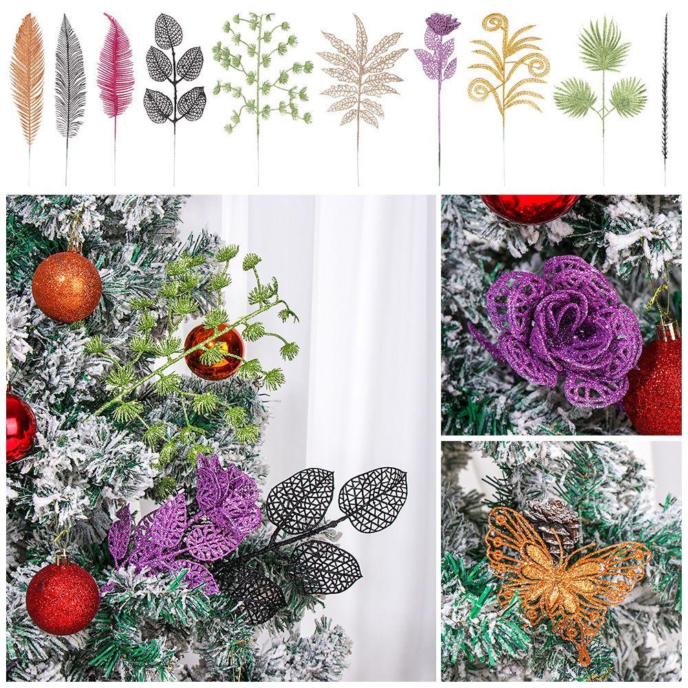 CONOPERY Hoa Lá Vàng Nhân Tạo Trang Trí Tiệc Giáng Sinh Năm Mới