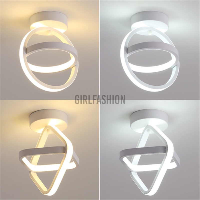 Modern LED Ceiling Lamp Dual Ring Chandeliers Fixture Living Room Pendant Light