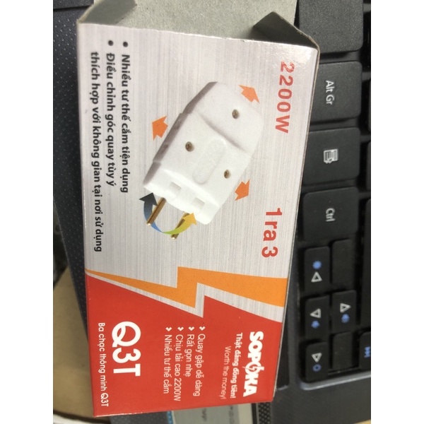 Ba chạc thông minh 1 ra 3 Q3T SopoKa Smart Connector