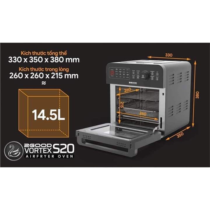 NỒI CHIÊN KHÔNG DẦU 2 GOOD S20 Tặng Xịt Dầu, Đũa Mạ Vàng Korea