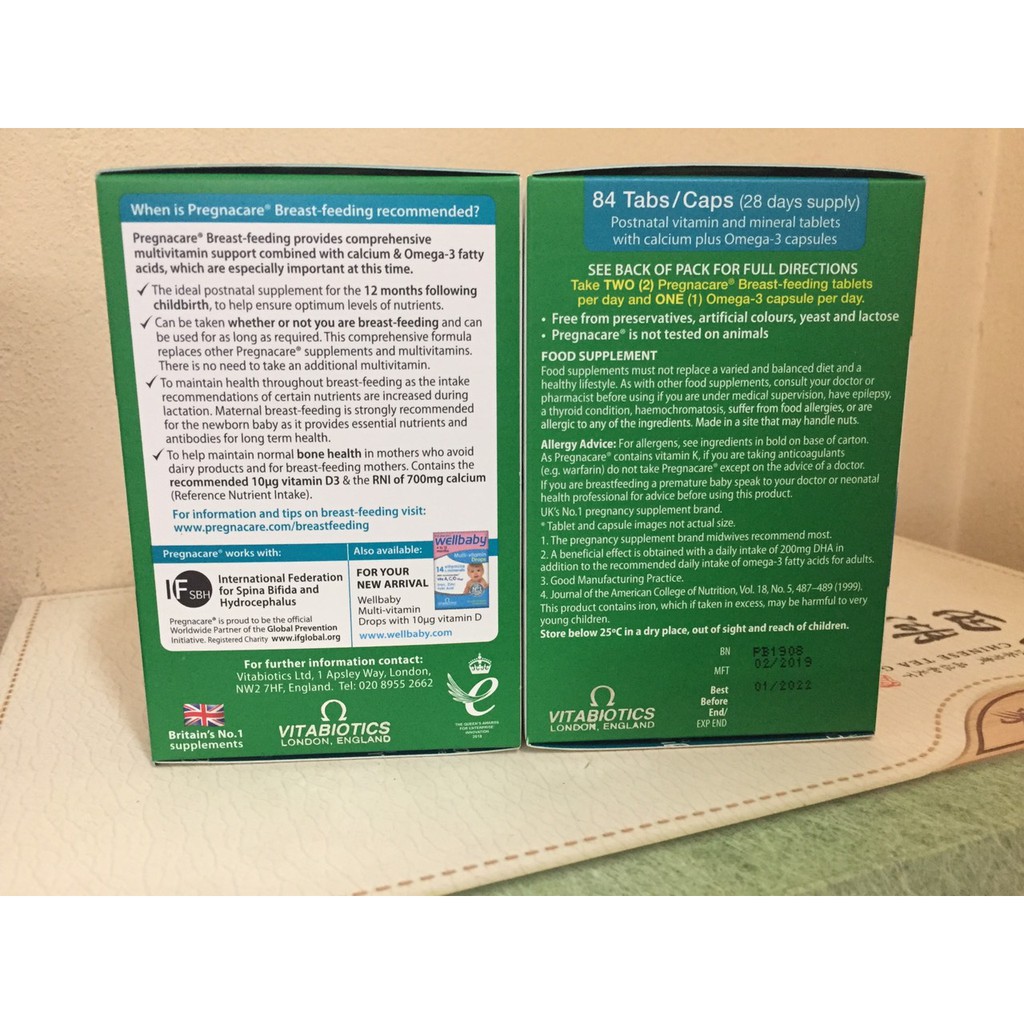 Vitamin tổng hợp Pregnacare Breast feeding Bú Anh 84 viên