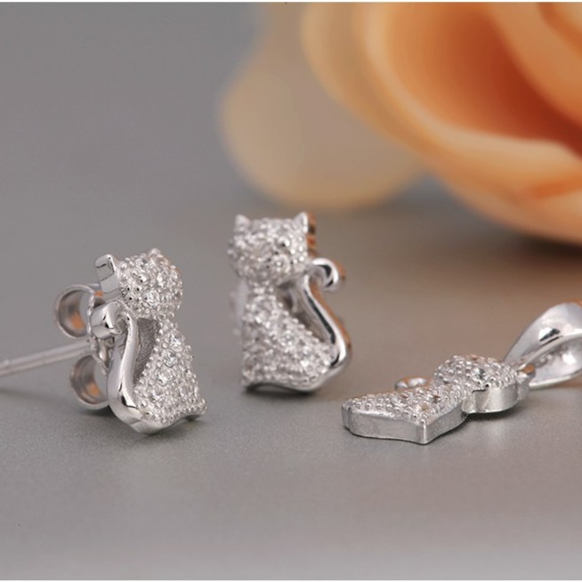Bộ trang sức bạc Love Cat