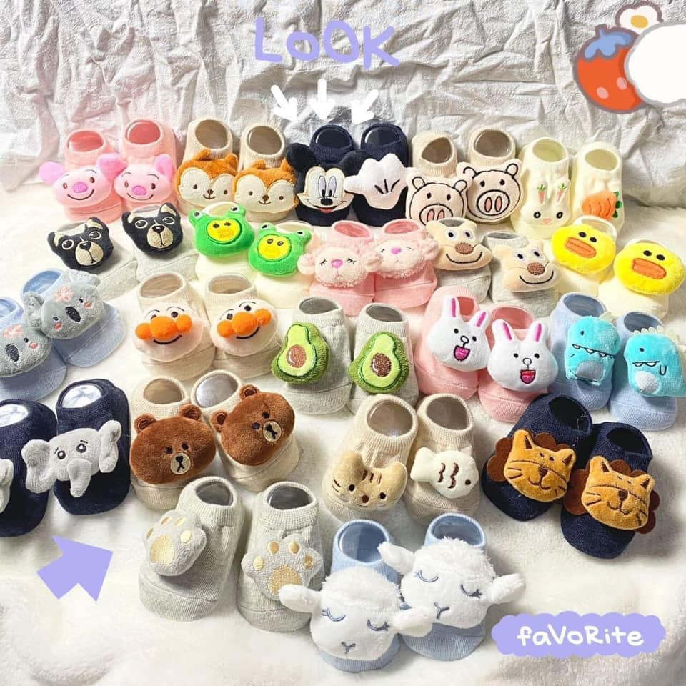 (Xả kho) 🌸[Rẻ Nhất Shopee]🌸Tất Hài Hình Thú Cho Bé Chống Trượt Kids Shock(siêu đẹp siêu rẻ)