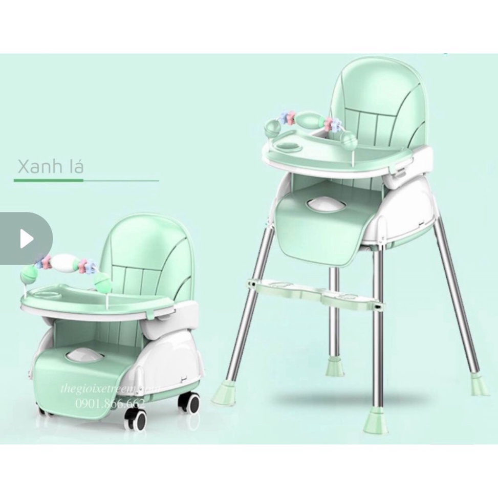 Ghế ngồi ăn dặm có bánh xe, đệm và đồ chơi Cody baby