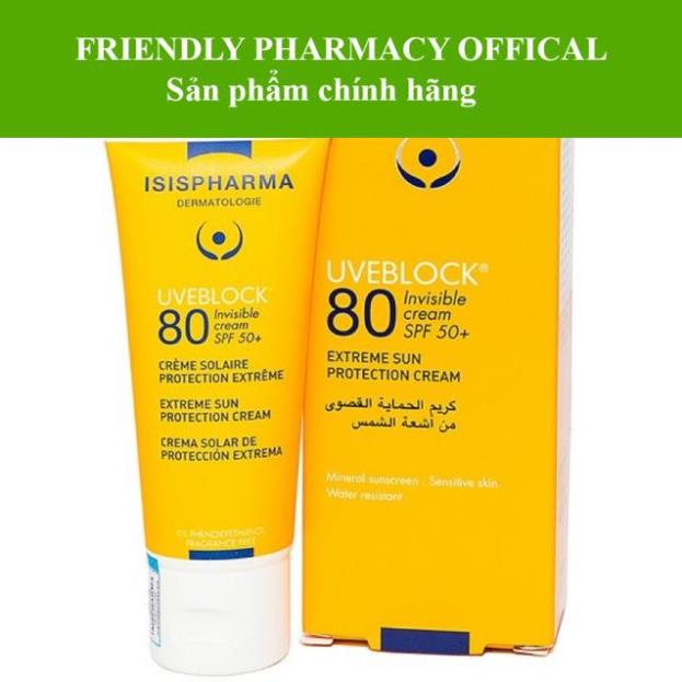 Kem chống nắng Isis Pharma Uveblock SPF 80 - Bảo vệ làn da khỏi ánh nắng mặt trời (40ML)