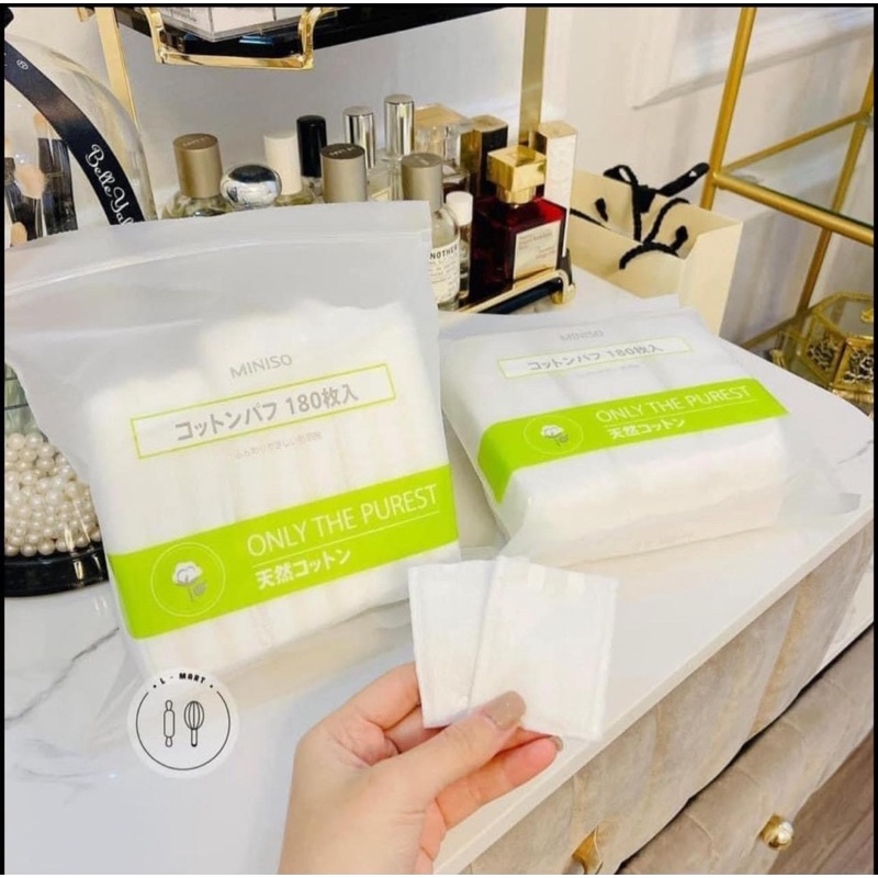 Bông tẩy trang Miniso 180 miếng Nhật Bản