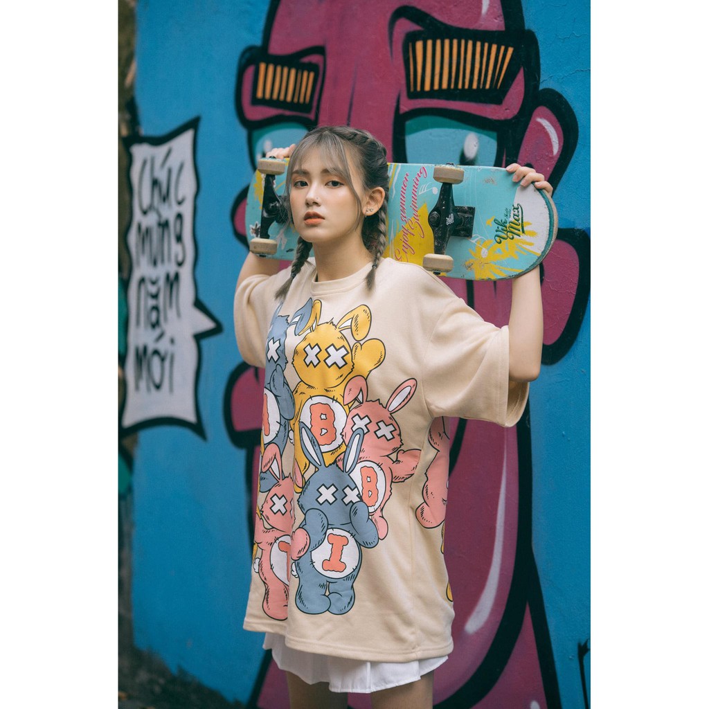 Áo Thun Unisex Bad Rabbit Cheerleader Cream - Local Brand Chính Hãng | BigBuy360 - bigbuy360.vn