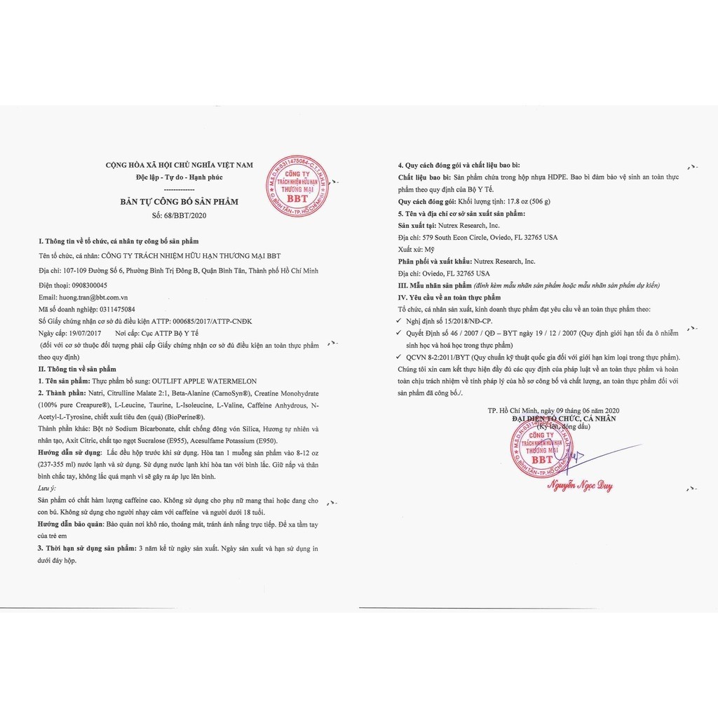 Nutrex Outlift Preworkout tăng sức mạnh 20 serving