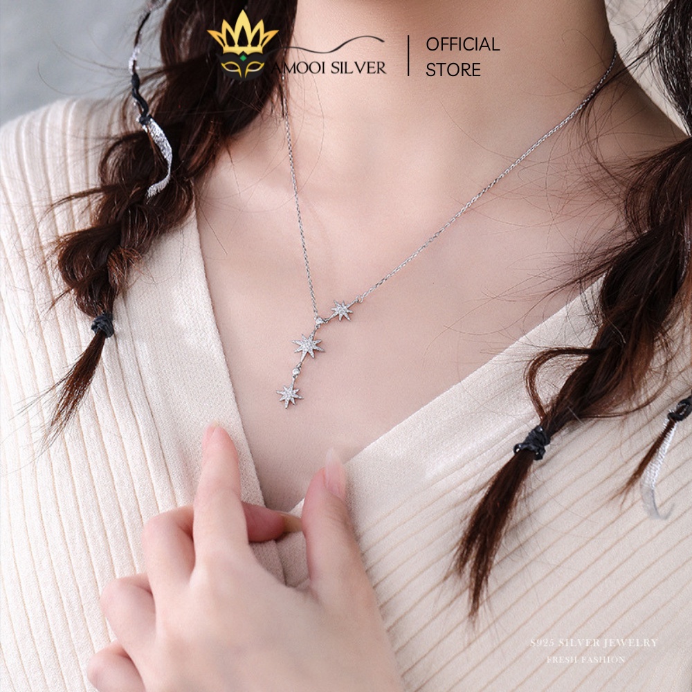 Dây chuyền bạc S925 3 ngôi sao - Amooi Silver AD64