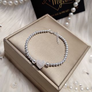 Lắc bạc 925 : lắc tay bi mặt tim