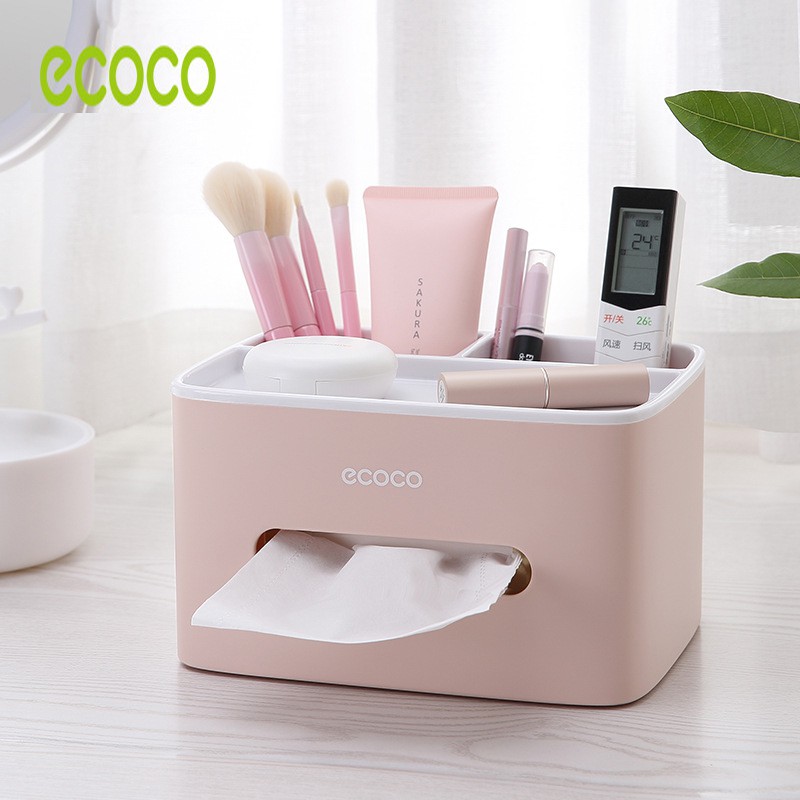 Hộp đựng giấy ăn, đựng điều khiển đa chức năng để bàn Ecoco - E1602 (03 màu lựa chọn)