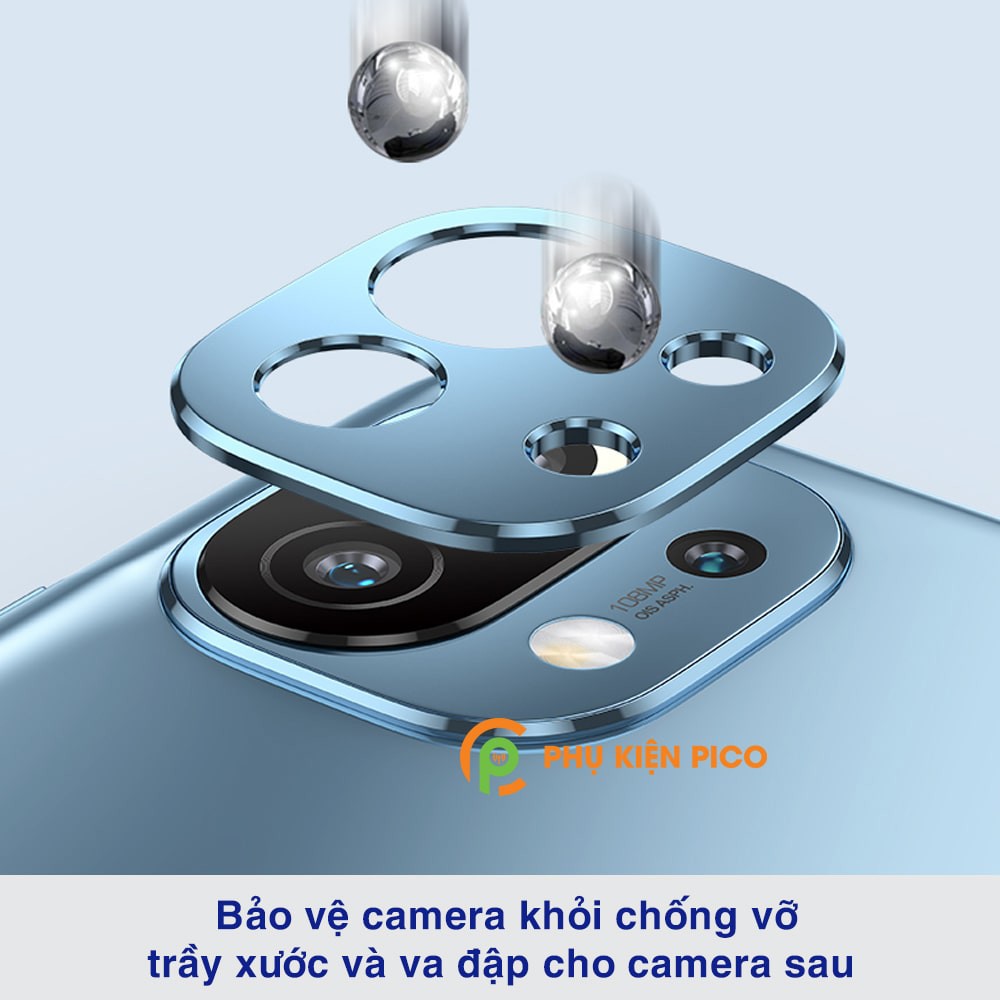 Dán camera Mi 11 khung kim loại bảo vệ an toàn camera sau - Ốp viền camera Xiaomi Mi 11