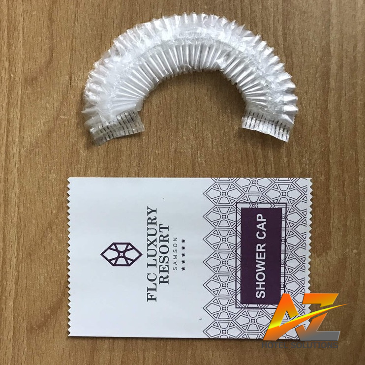 Mũ chụp tóc nilon dùng một lần cho khách sạn, nhà nghỉ, homestay, vila, spa dạng con sâu