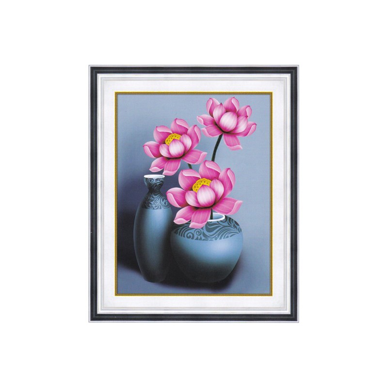 Tranh Thêu Chữ Thập Hoa Sen A1151 41x52cm, chưa thêu