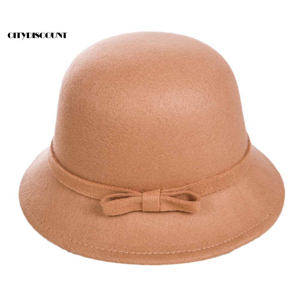 Mũ Len Màu Trơn Giữ Ấm Đính Nơ Thời Trang Cho Nữ