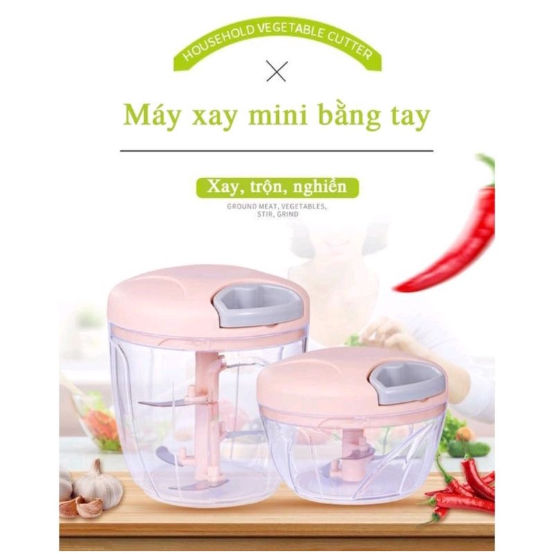 Máy xay tỏi ớt cầm tay mini đa năng - Lực nghiền mạnh - Dễ dàng tháo lắp ra vệ sinh