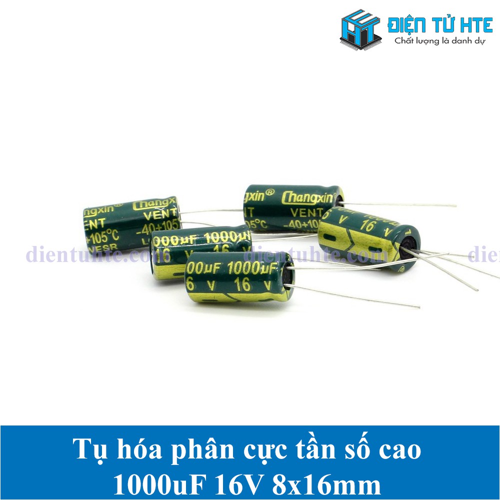 Combo 10 Tụ hóa tần số cao 1000uF 16V 8x16mm [HTE Quy Nhơn CN2]