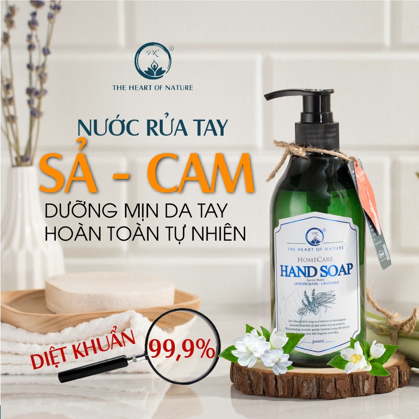 Combo 3 chai nước rửa tay tinh dầu cao cấp hương Sả Cam, Lavender, Gỗ Hồng PK 300ml/chai