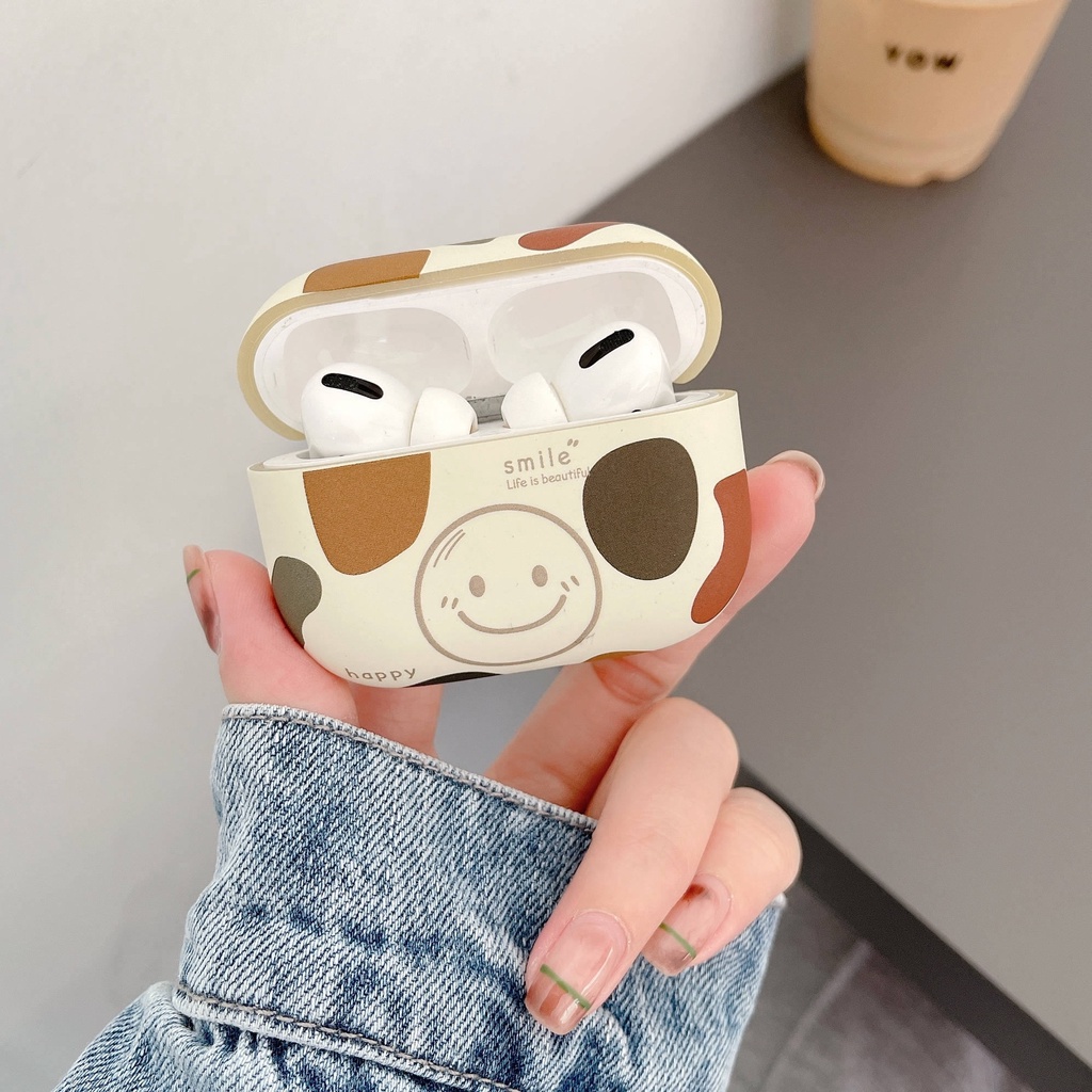 Vỏ Bảo Vệ Hộp Sạc Tai Nghe AirPods3 AirPods3 Họa Tiết Rằn Ri Mặt Cười Màu Nhám Dễ Thương 2021