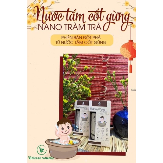 NƯỚC TẮM, NGÂM CHÂN CỐT GỪNG NANO TRÀM TRÀ VIETCARE CHAI 500ml
