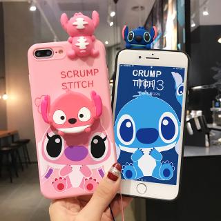 oppo A93 A15 A92 A91 A52 A5 A9 A31 A53 2020 F11 Pro F9 F7 A5s A3s A12 A12E F5 Realme 7i C17 C15 C11 Ốp điện thoại có dây đeo chất liệu mềm hình stitch 3d đáng yêu dành cho