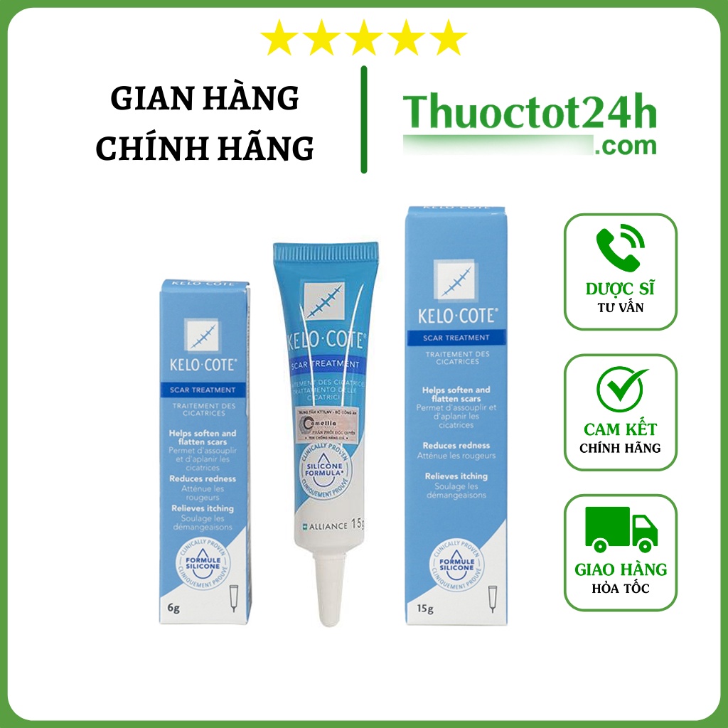 KELO-COTE Gel - Kem Ngừa Sẹo Lồi, Sẹo Lõm, Sẹo Phẫu Thuật, Sẹo Lâu Năm