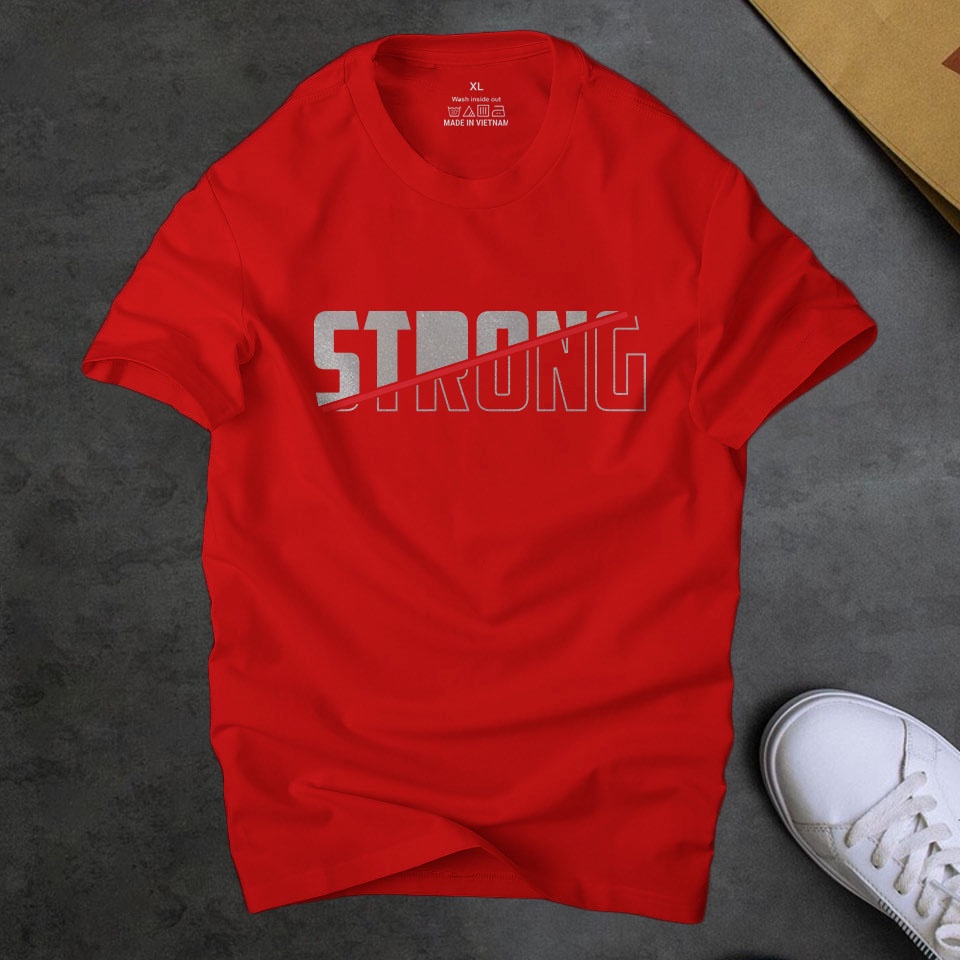 Áo phông nam Strong cá tinh , chất vải cotton 65/35 co giãn 4 chiều thoáng mát , thoải mái  vận động | ur sport