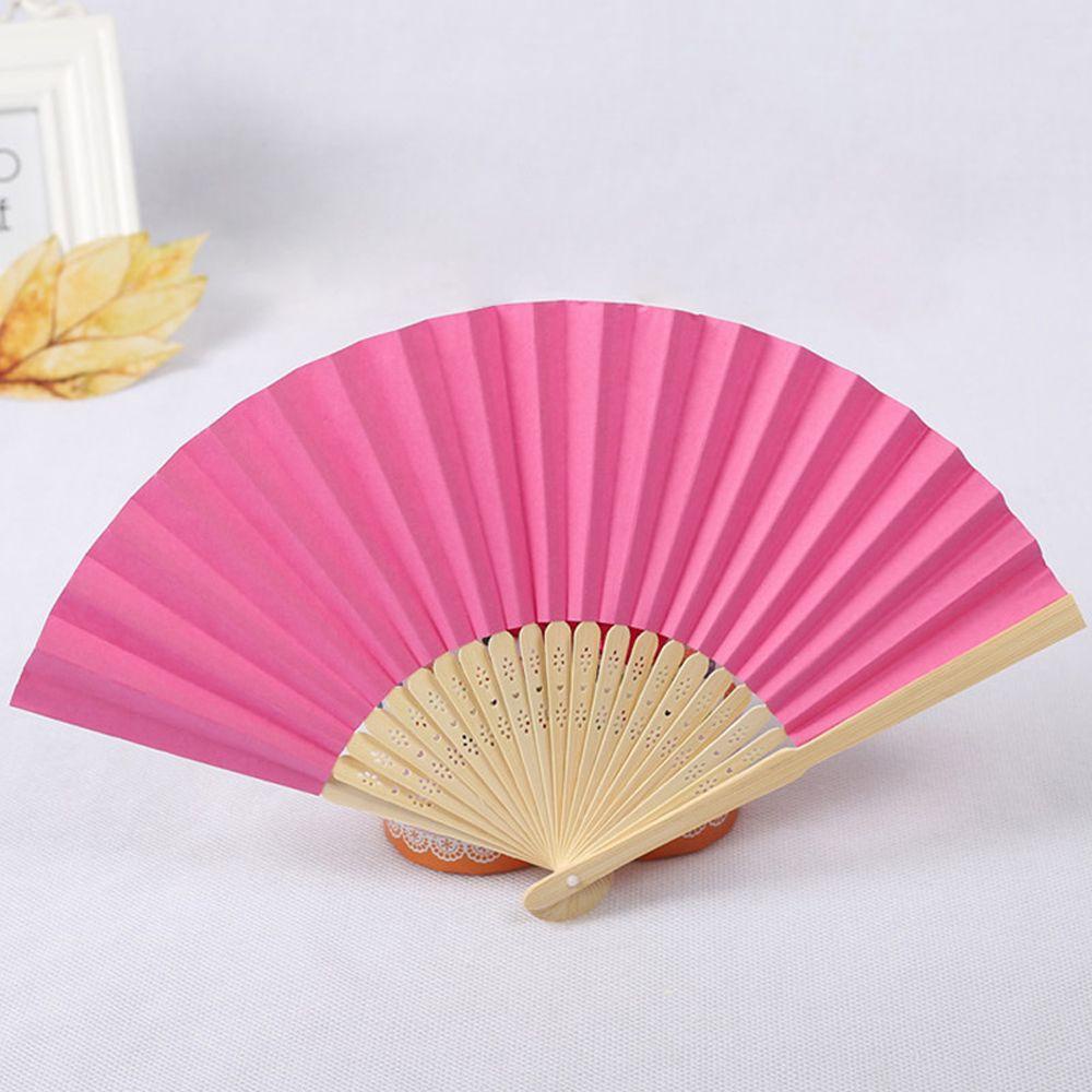 DANES Quạt Cầm Tay Bằng Tre 18 Màu Sắc Trơn Phong Cách Trung Hoa Dành Cho Nữ