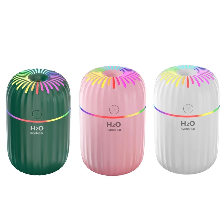 Máy Xông Tinh Dầu Phòng Ngủ Và Trong Xe Hơi H2O A7 Dung Tích 300ml Phun Sương Khuếch Tán Tinh Dầu Tỏa Hương Thơm Đèn Led