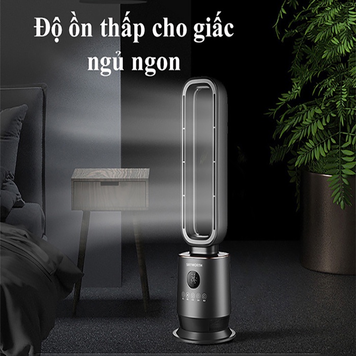Quạt không cánh SKYWORTH tự ngắt khi nghiêng, có điều khiển từ xa phù hợp cho gia đình có trẻ nhỏ - Bảo hành 12 tháng