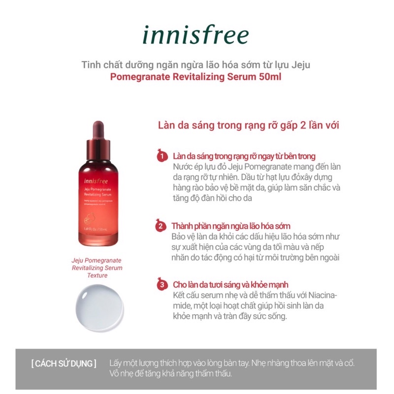 Serum trắng da, chống lão hoá innisfree lựu đỏ