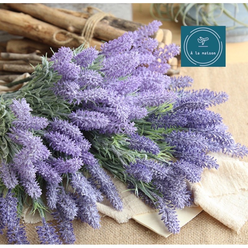 Cụm hoa lavender cao 33cm trang trí nhà cửa, hoa cưới, hoa cô dâu