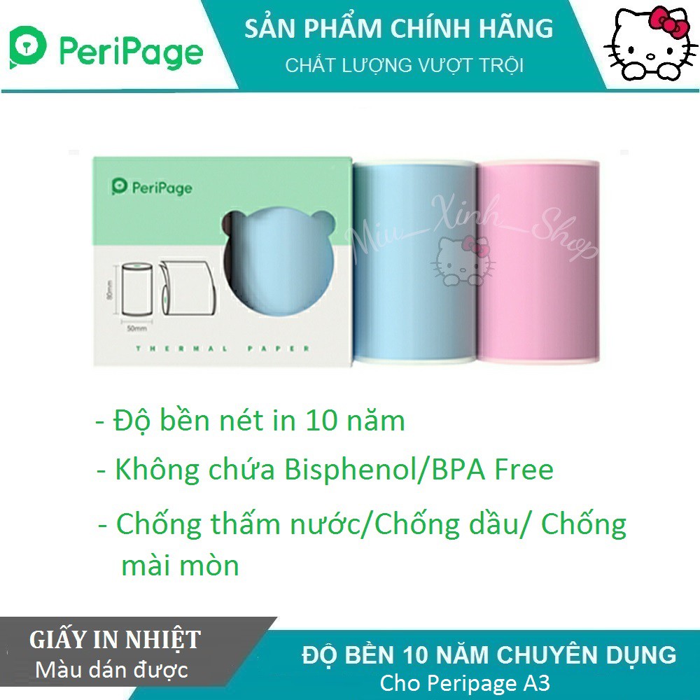 ❤ Chính hãng Peripage ❤ Tất cả giấy in nhiệt ❤ kích thước 80*50 - 80x50mm ❤ cho máy in nhiệt Peripage A3