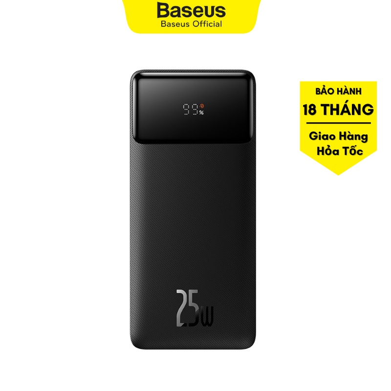 Sạc dự phòng Baseus Bipow Pro Digital Display Fast Charge Power Bank 25w| Màn hình LED Kèm Cáp C to C 50cm| BH18 tháng