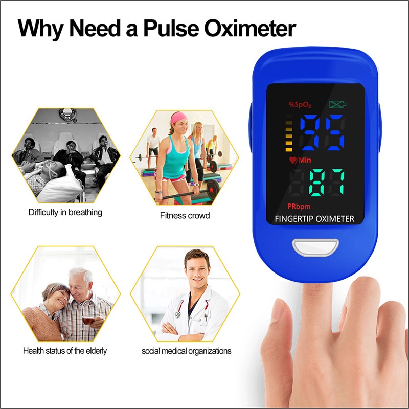 Finger Pulse Oximeter Fingertip Pulsoximeter Medical Equipment With Heart Rate Spo2 PR