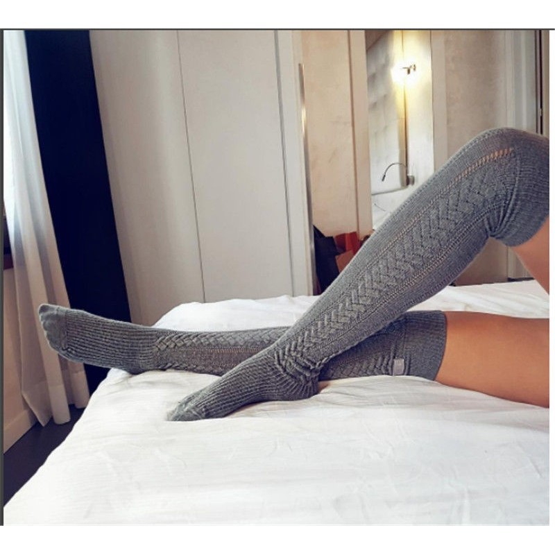 ღ𝓂ℰWomen Winter Warm Cable Knitted Long Boot Socks Over Knee Thigh High Stockings | BigBuy360 - bigbuy360.vn