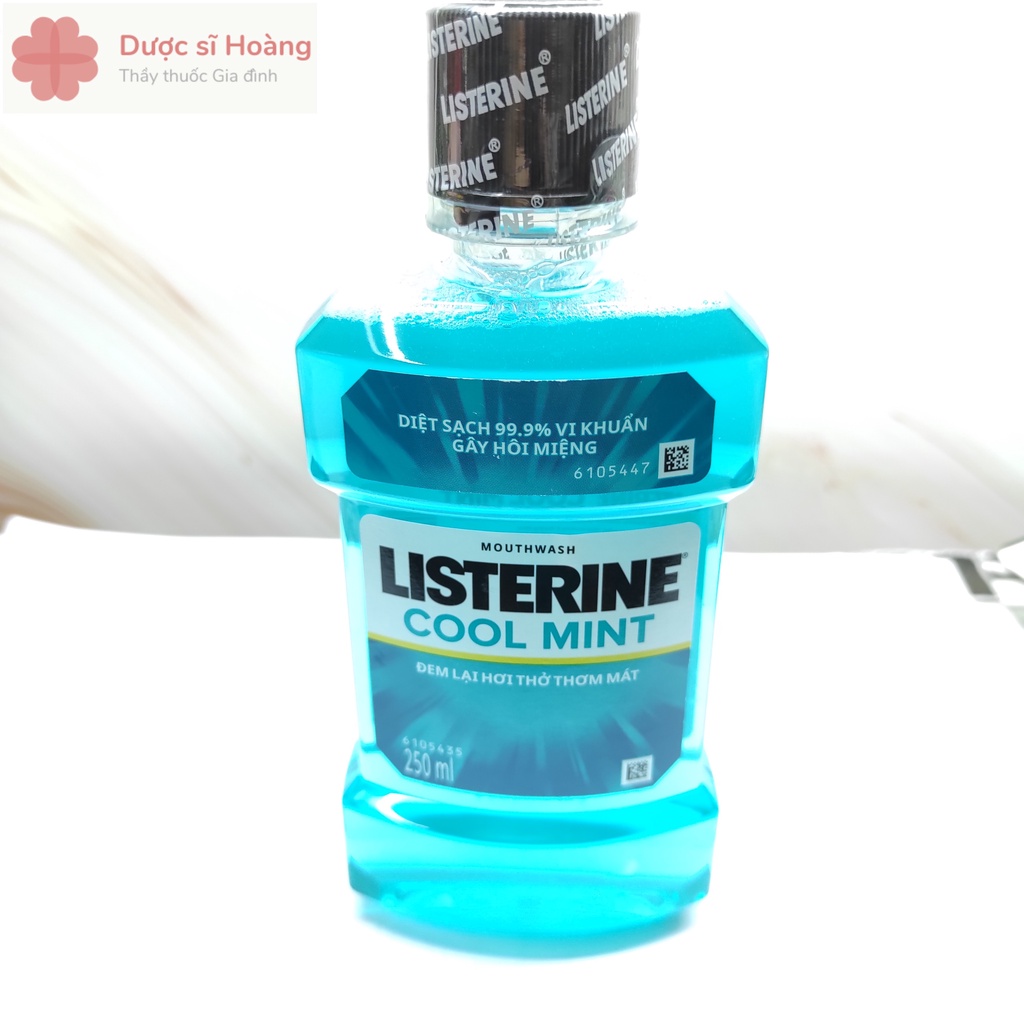 Nước Súc Miệng Listerine Cool Mint - Diệt Khuẩn Giữ Hơi Thở Thơm Mát 250ml