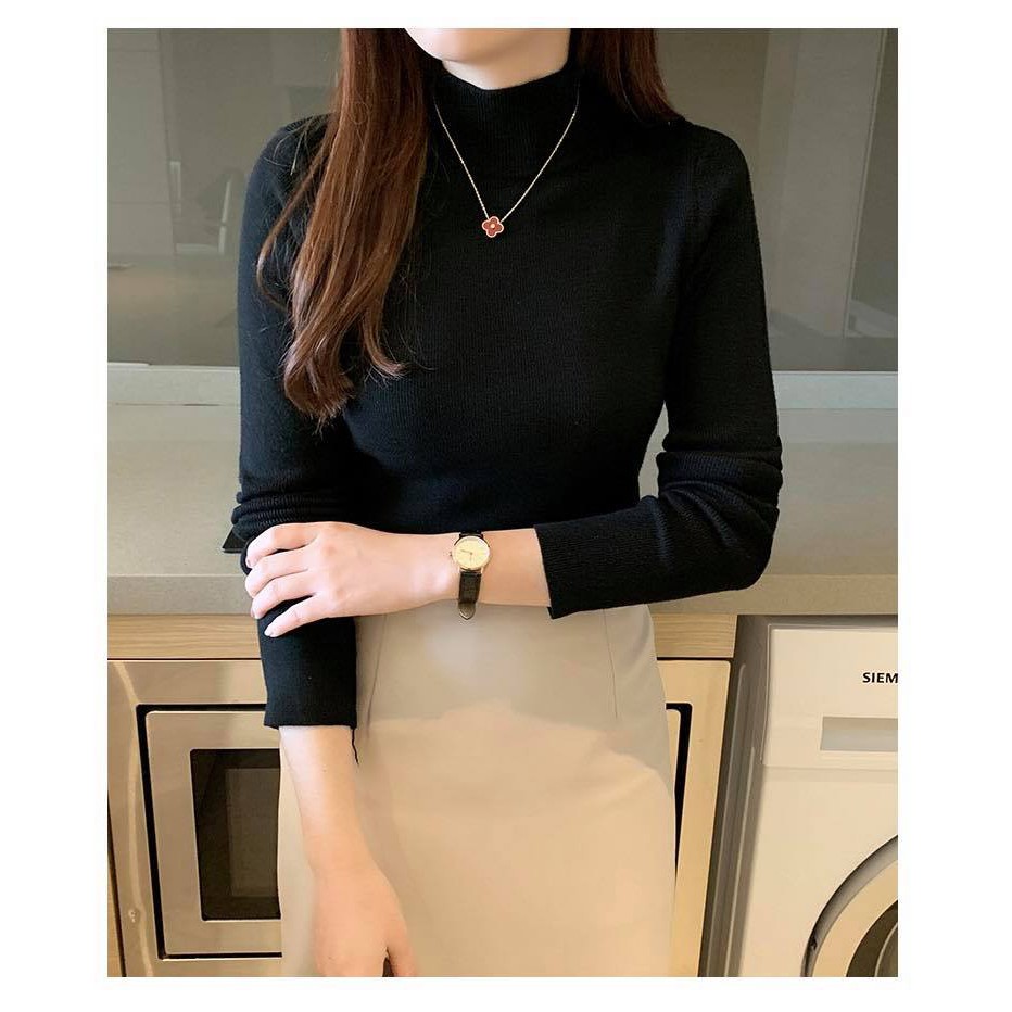 Áo Len Cao Cổ Siêu Hot 6 Màu Tươi Tắn Trẻ Trung Chất Liệu Mềm Mịn Co Giãn | BigBuy360 - bigbuy360.vn