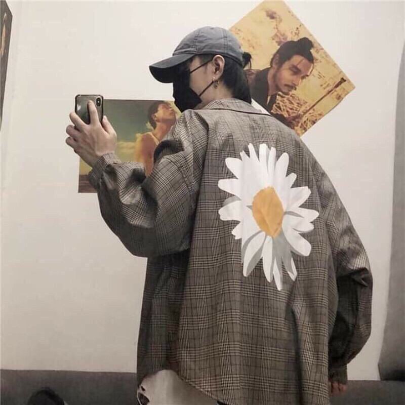 [Freeship] Áo Sơ Mi Dài Tay Nữ🦋 Sơ Mi Kẻ Tay Bồng KOREA Ulzzang Oversize Form Thụng Đẹp🦋